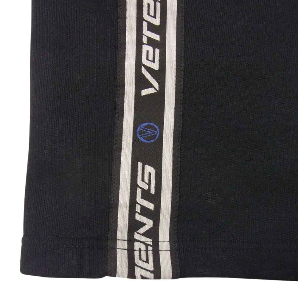 VETEMENTS ヴェトモン LOGO TAPE SWEAT SHORTS ライン ロゴ スウェット ショーツ ハーフパンツ ブラック系 M【中古】