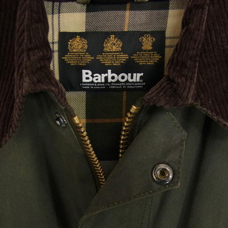 Barbour バブアー 1602128 英国製 国内正規品 BEDALE SL ビデイルスリムフィット オイルド ジャケット カーキ系 34【中古】