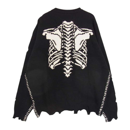 セントマイケル SM-A22-0000-094 VLONE KNIT BONE ヴィーロン ボーン ニット ブラック系 XL【極上美品】【中古】