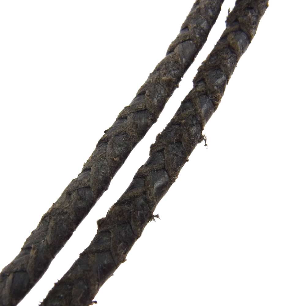 ブロウバイジュンウエゾノ レザー ループタイ ネックレス ブラック系 ダークブラウン系【中古】