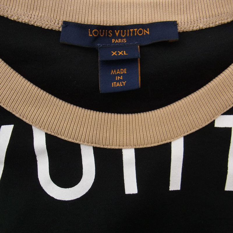 LOUIS VUITTON ルイ・ヴィトン 21AW 1A9375 ヴィタミンズ コットン ジャージー Tシャツ ブラック系 XXL【極上美品】【中古】