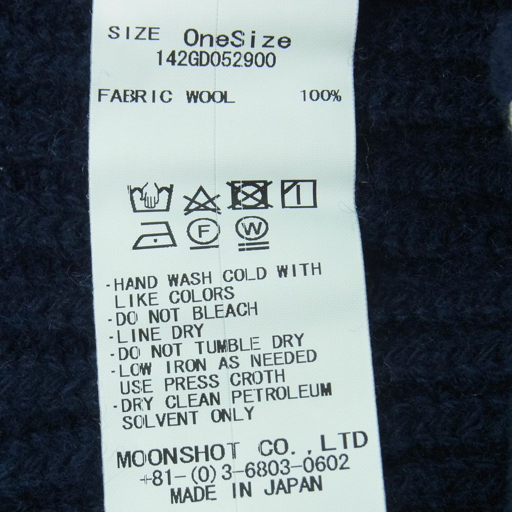 クオン 142GD052900 Multi Patterned Watch Cap w/Hand Stitch マルチパターン ウール ニット キャップ ニット帽 帽子 ダークネイビー系 OneSize【極上美品】【中古】