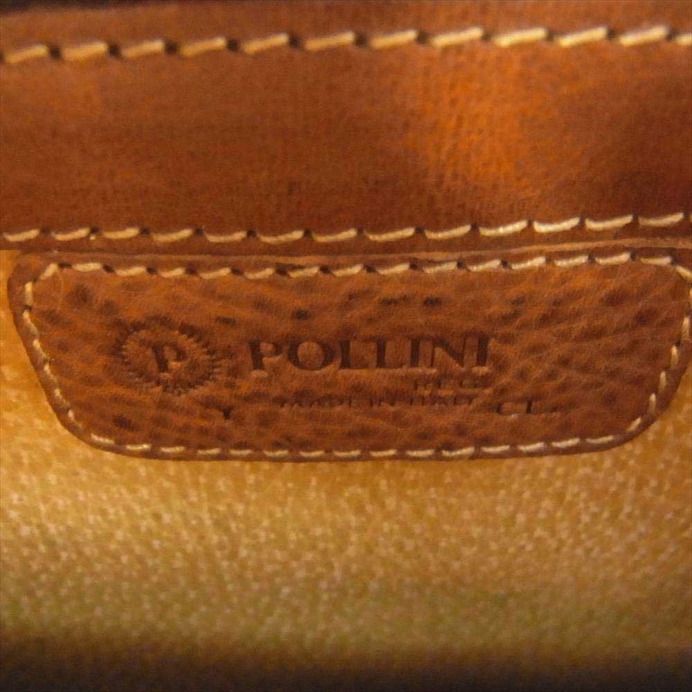 ポリーニ レザー ダレス ビジネス バッグ ブリーフケース ブラウン系【中古】