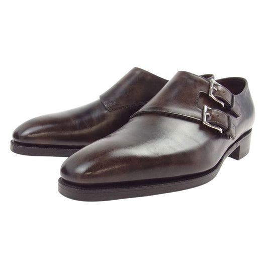 John Lobb ジョンロブ 極上美品 CHAPEL チャペル ミュージアムカーフ ダブルモンクストラップ シューズ ブラウン系【美品】【中古】