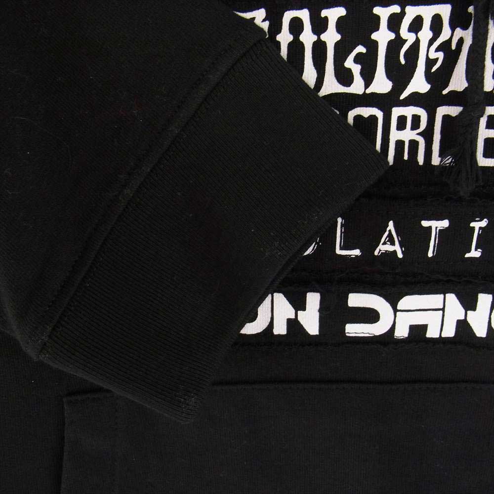 RAF SIMONS ラフシモンズ 21SS REGULAR FIT HOODIE RITES OF JOY パッチ デザイン プルオーバー パーカー ブラック系 S【美品】【中古】