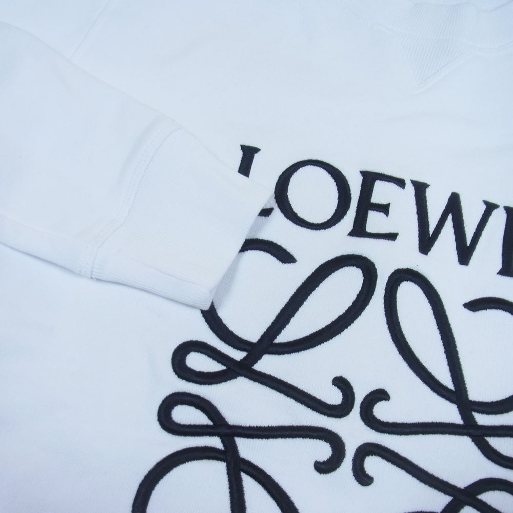 LOEWE ロエベ H6109900CR 国内正規品 アナグラム エンブロイダリー 刺繍 スウェット ホワイト系 S【美品】【中古】