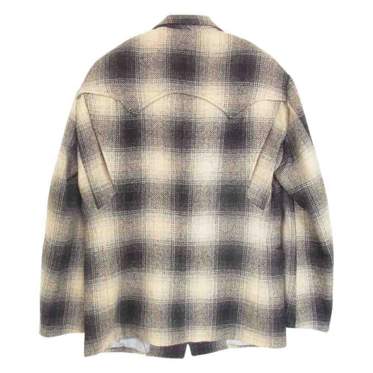 RRL ダブルアールエル 三ツ星タグ オンブレ ウール チェック テーラード ジャケット グレー系 38【中古】