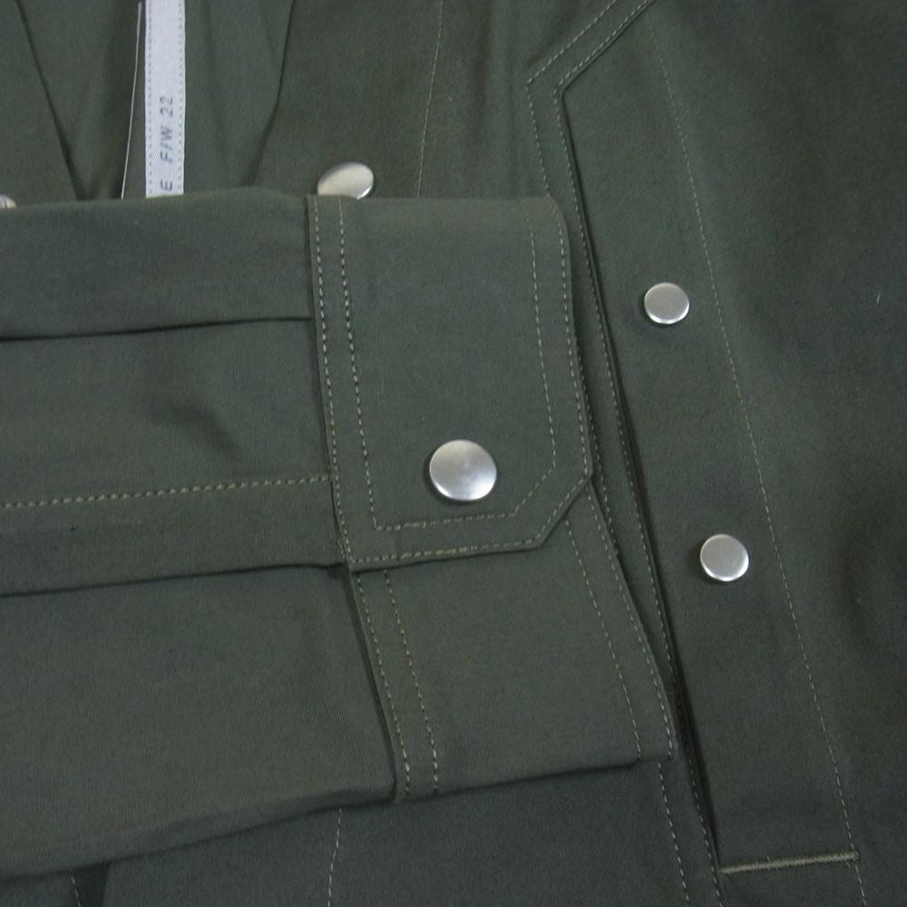 Rick Owens リックオウエンス 22AW RU02B2287-TE FOGPOCKET LARRY SHIRT フォグポケット ラリー スナップボタン 長袖 シャツ ジャケット グリーン系 44【美品】【中古】
