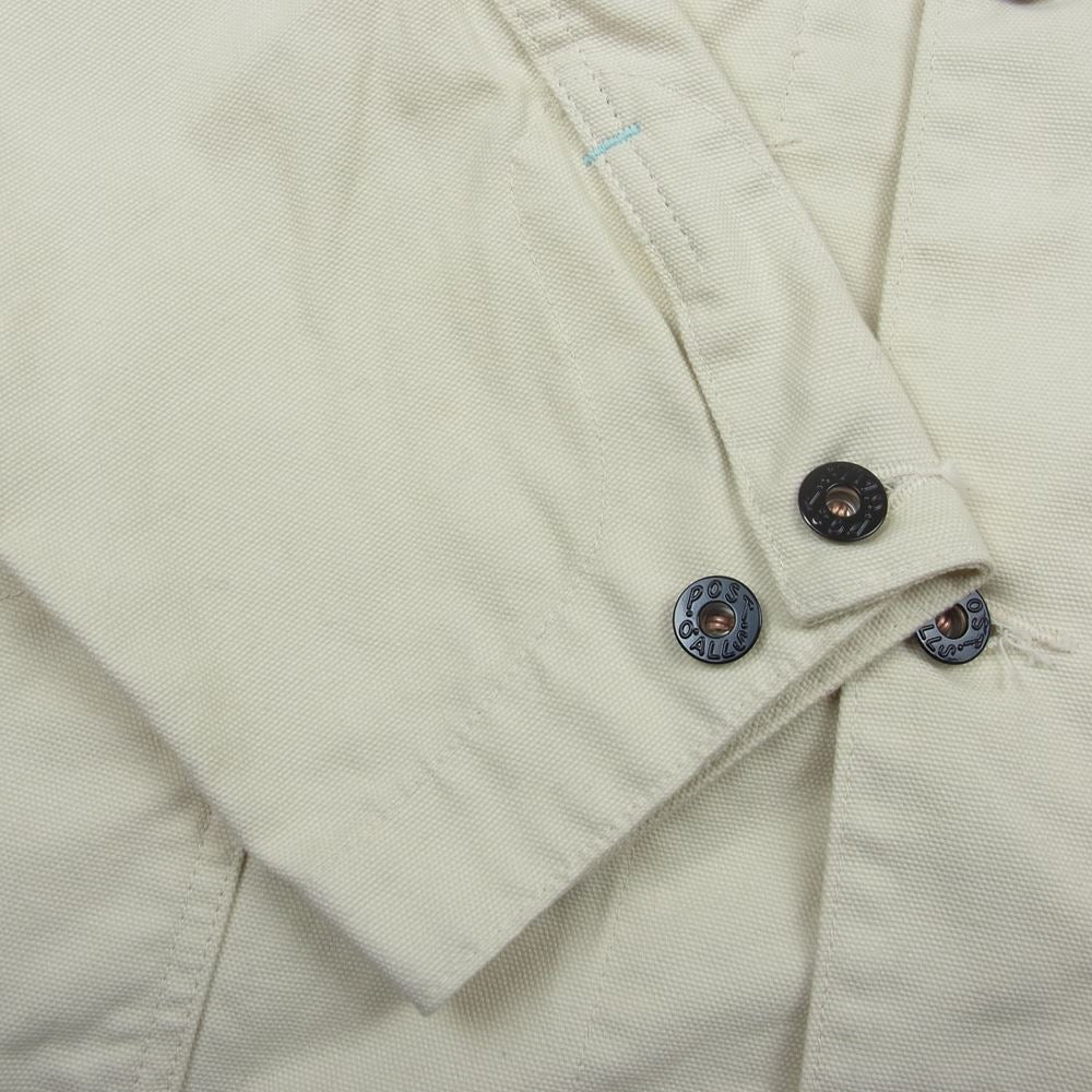 POST OVERALLS ポストオーバーオールズ 1111-CC Cotton Canvas DeLuxe Railroader コットン キャンバス カバーオール ジャケット オフホワイト系 L【新古品】【未使用】【中古】