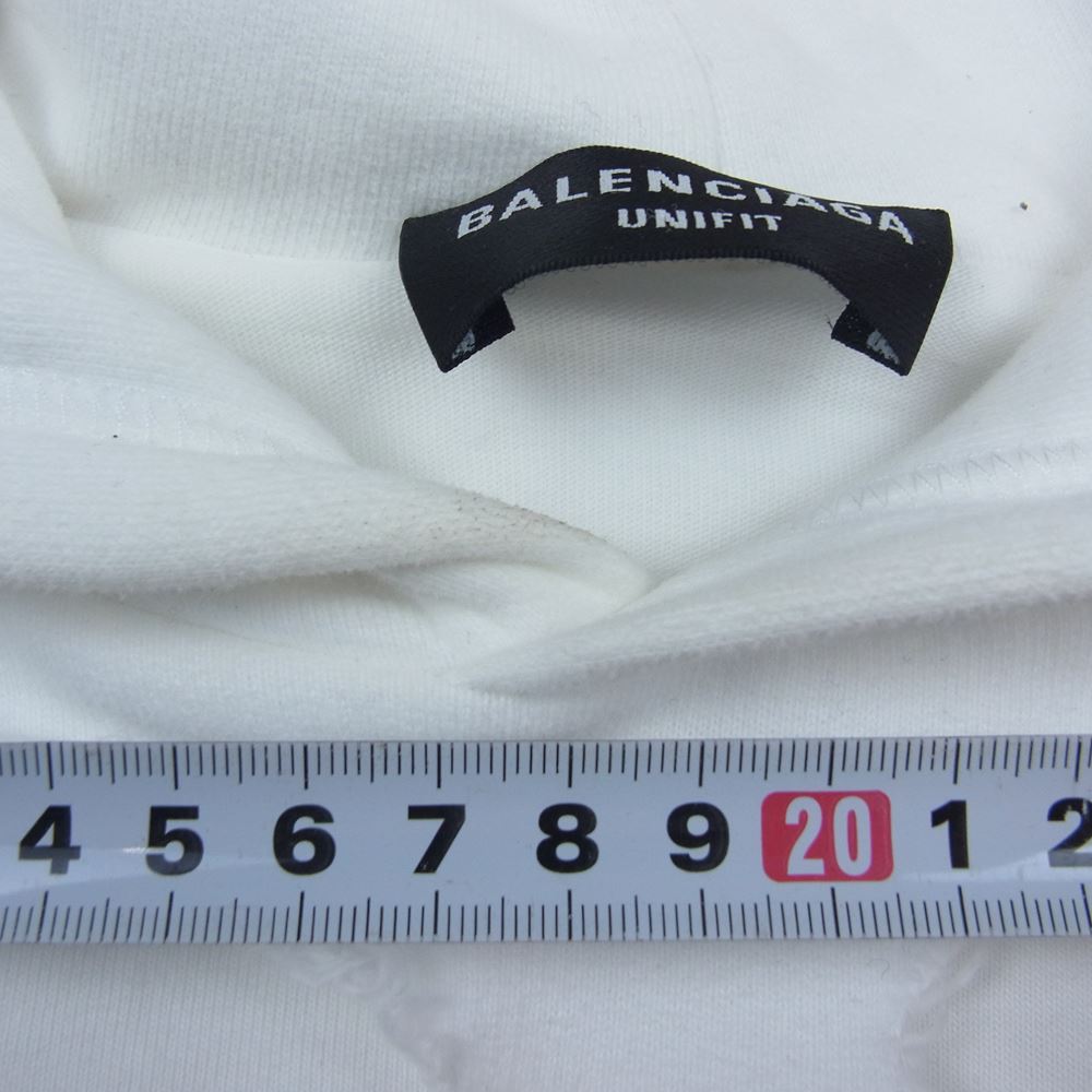 BALENCIAGA バレンシアガ 21SS 659403 TKVB6 国内正規品 DESTROYED ロゴ デストロイ パーカー ホワイト系 XXS【中古】