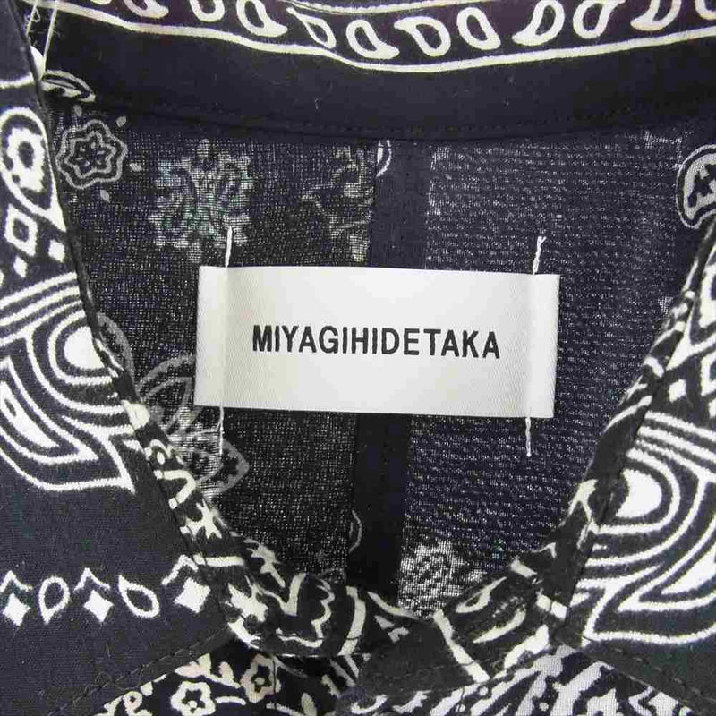 MIYAGI HIDETAKA ミヤギヒデタカ BANDANA Shirt バンダナシャツ 長袖シャツ ブラック/レッド