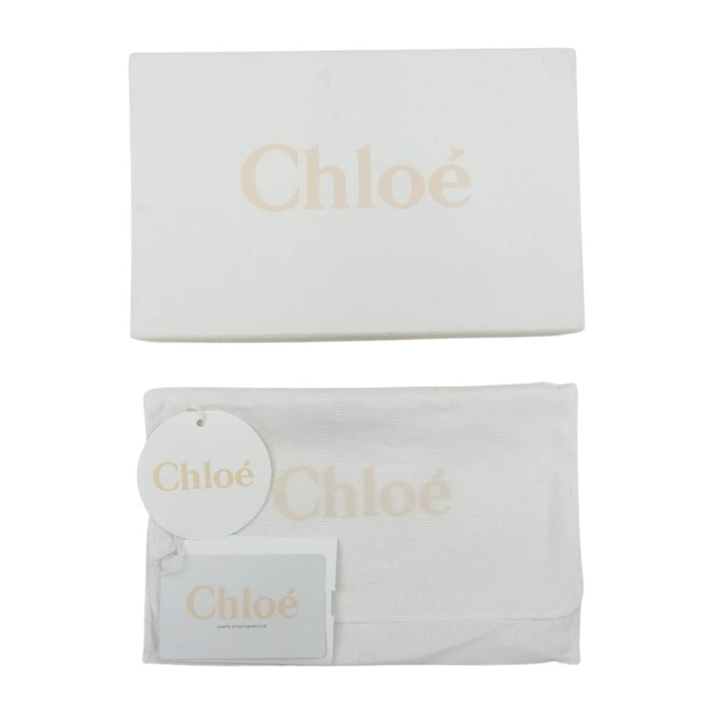 Chloe クロエ 3P0762 TWISTED BOW ツイステッドボウ ラウンドジップ ウォレット ベージュ系【中古】