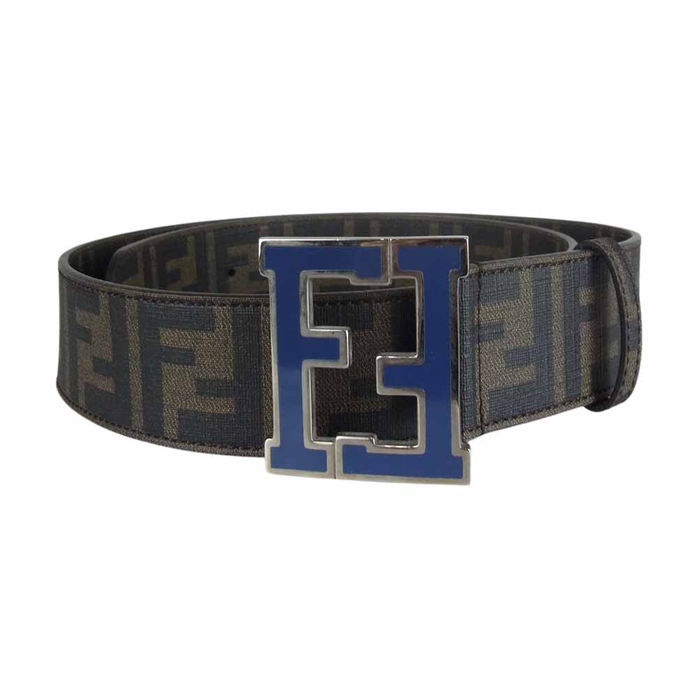 FENDI フェンディ ベルト 7C0250-XEE COLLEGE BELT ズッカ柄 レザー ベルト バックル ブラウン系 90/86【中古】 FENDI フェンディ 7C0250-XEE COLLEGE BELT ズッカ柄 レザー ベルト