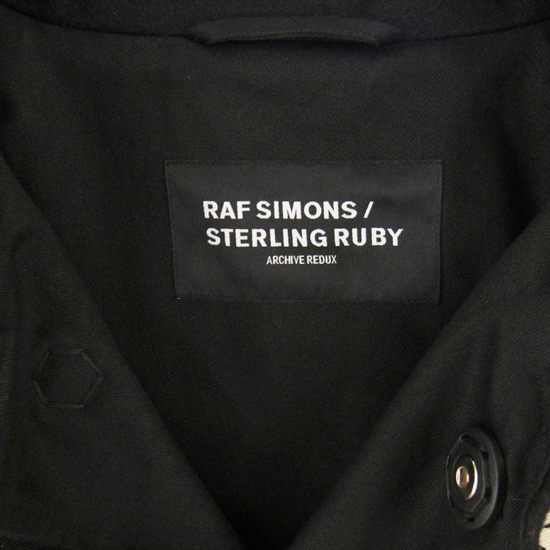 RAF SIMONS ラフシモンズ 14AW復刻 A01-608 20023-00099 ARCHIVE REDUX アーカイブ リダックス  STERLING RUBY Large sterling caban with patches ブラック系 48【中古】