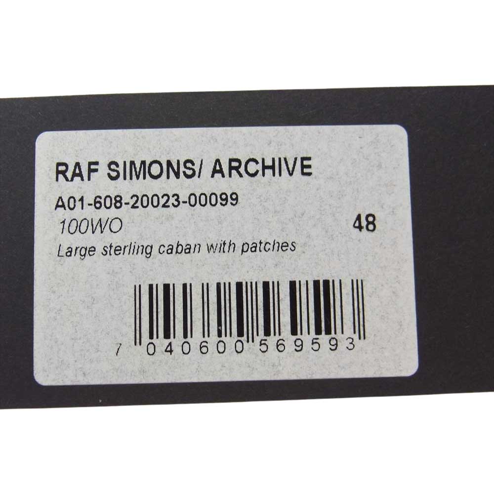 RAF SIMONS ラフシモンズ 14AW復刻 A01-608 20023-00099 ARCHIVE REDUX アーカイブ リダックス STERLING RUBY Large sterling caban with patches ブラック系 48【中古】