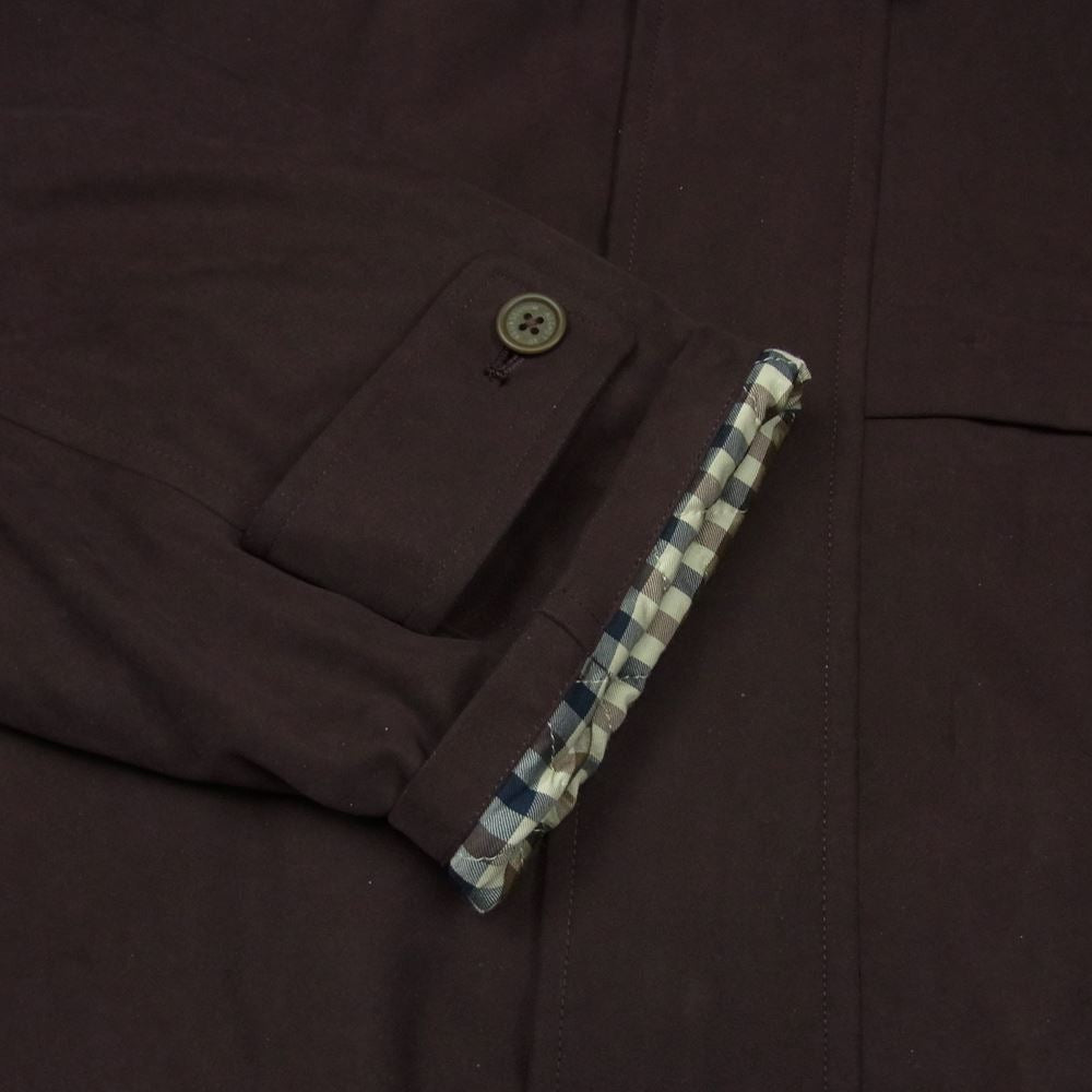 Aquascutum アクアスキュータム 着脱ライナー付き はっ水加工 フェイクスエード ハーフ コート 紫がかった濃い茶色系 M【中古】