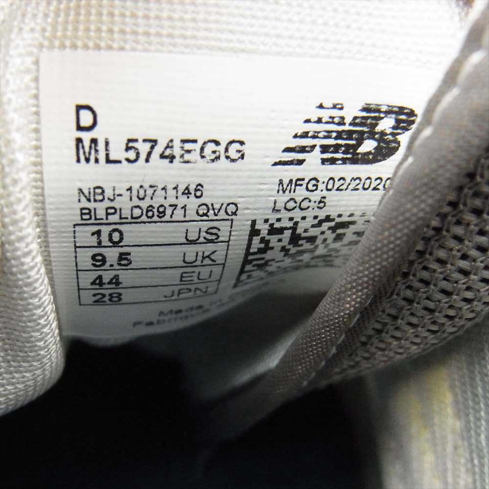 NEW BALANCE ニューバランス ML574EGG スエード ローカット スニーカー グレー系 28.0cm【中古】