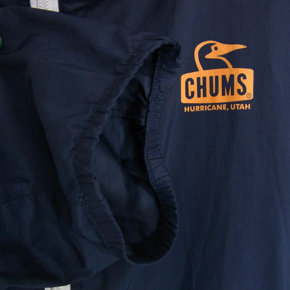 CHUMS チャムス ch04-1075 ロゴプリント フルジップ レディーバグジャケット ネイビー系 M【美品】【中古】