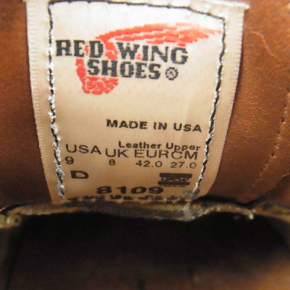 RED WING レッドウィング 8109 刺繍羽タグ WORK OXFORD ワーク オックスフォード マホガニーオロイジナルセッター シューズ ブラウン系【中古】