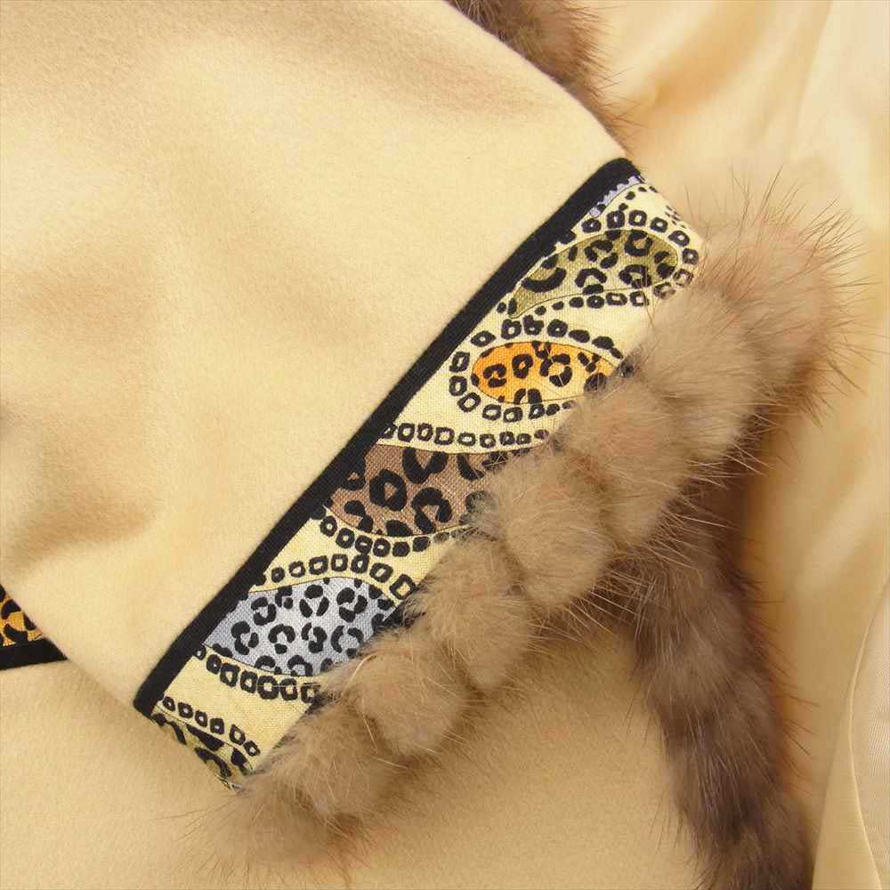 LEONARD レオナール FASHION ファッション ファー付 切替 カシミア100% 3ピース ジャケット カットソー スカート ベージュ系 13AR【中古】