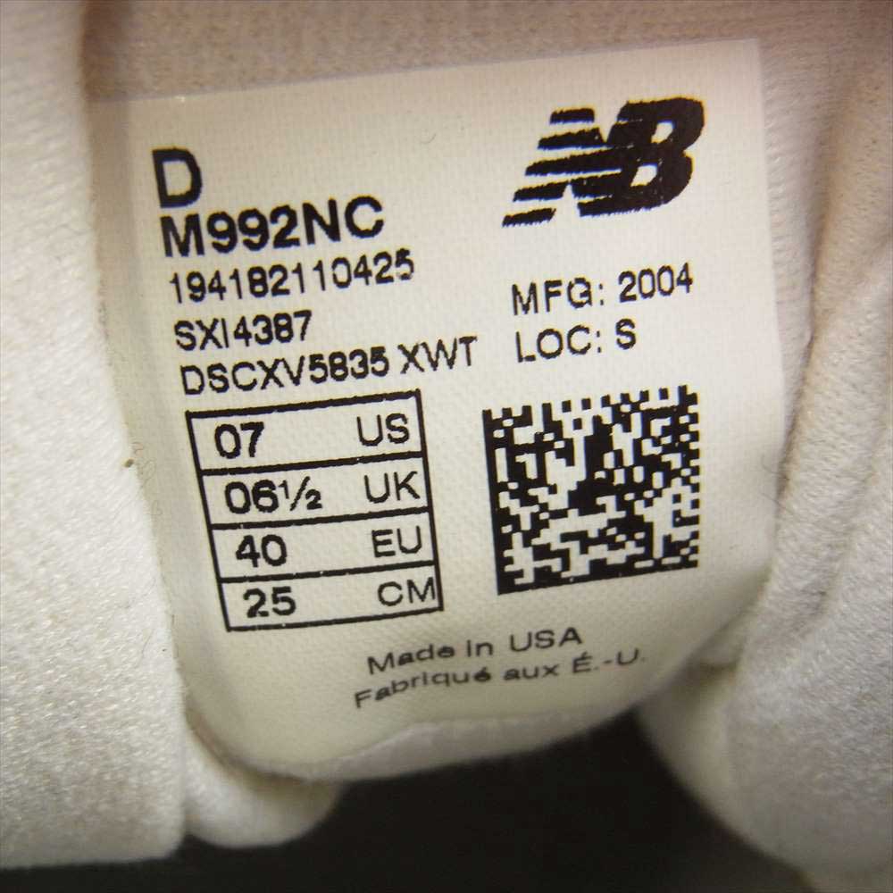 NEW BALANCE ニューバランス M992NC スエード スニーカー グレー系 25.0cm【中古】