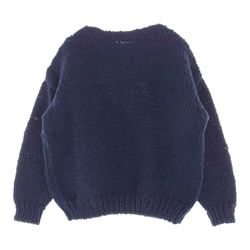 VISVIM ビズビム 22AW 0122205012002 AMPLUS BOATNECK HAND-KNIT アンプラス ボートネック ハンド  ニット セーター ネイビー系 1【美品】【中古】