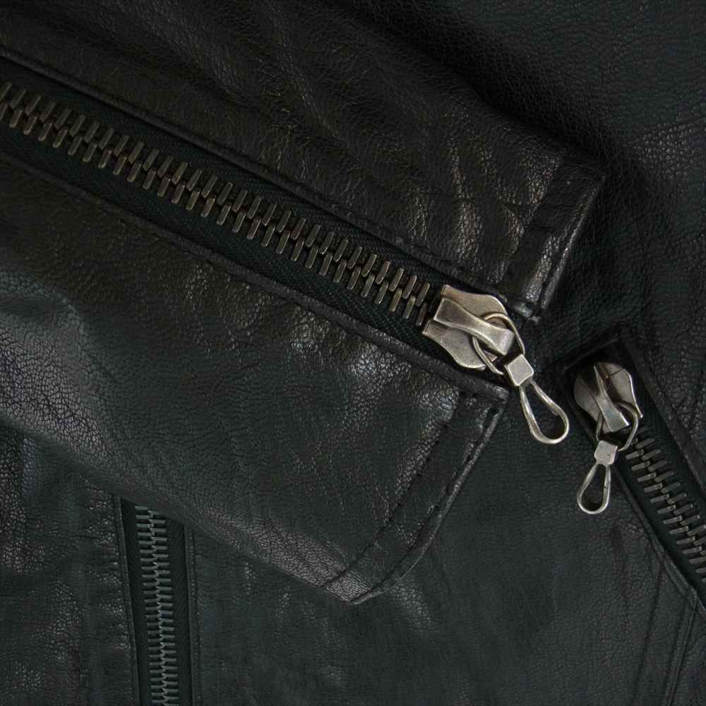 SHELLAC シェラック 35010 ゴートレザー ジップ 着脱可能 ファー ジャケット ブラック系 46【中古】