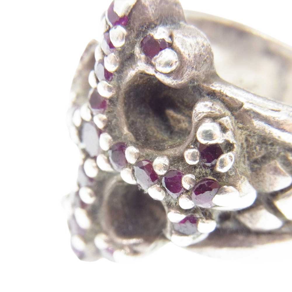 A&G エーアンドジー クロス ルビー ストーン 石付 リング シルバー系 ルビー系 14号【中古】