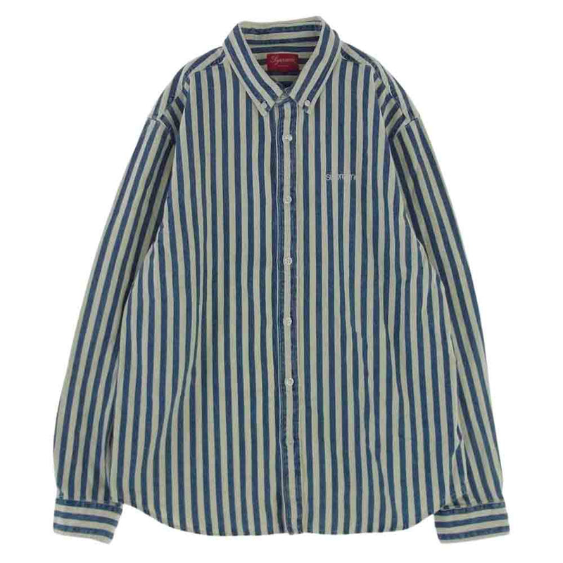 SUPREME Blue Stripe Denim Shirt Sサイズ