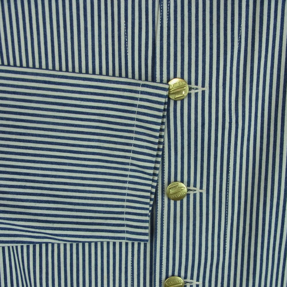 AT LAST アットラスト Lot 578J ショールカラー ヒッコリー ストライプ カバーオール ジャケット ネイビー系 オフホワイト系 40【中古】