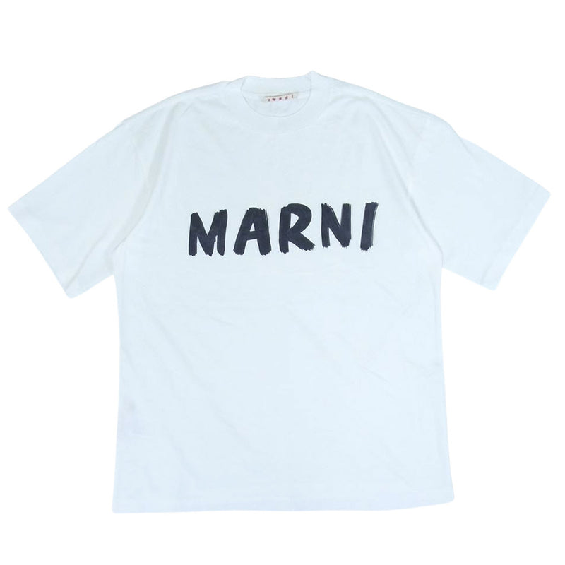 MARNI マルニ ペイント ロゴ プリント 半袖 Tシャツ ホワイト系 38【中古】