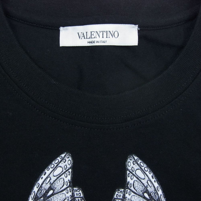 VALENTINO ヴァレンティノ WV3MG10V7LL Floral Logo Tee フローラル 総柄 ロゴ プリント 半袖 Tシャツ ブラック  ブラック系 S【美品】【中古】