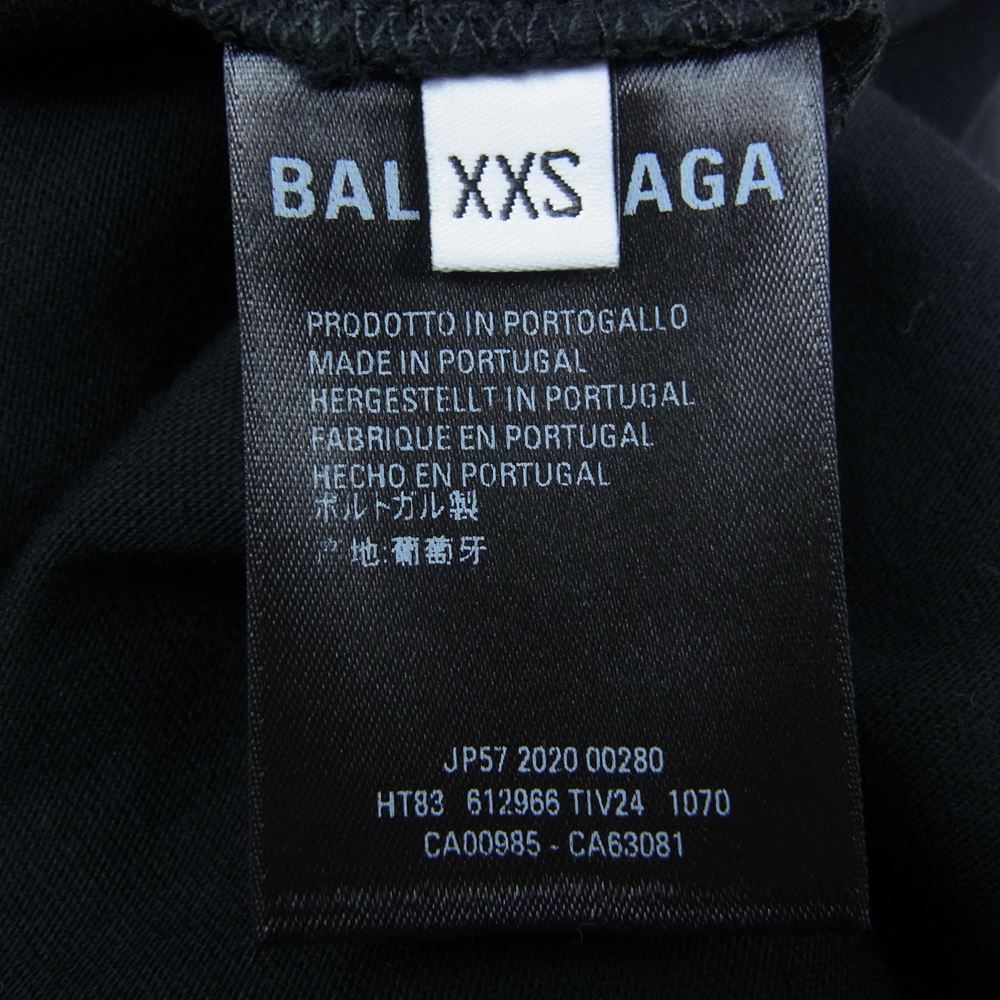 BALENCIAGA バレンシアガ 20SS 612966 TIV24 1070 BALENCIAGA CREW プリント 半袖 Tシャツ ブラック ブラック系 XXS【美品】【中古】