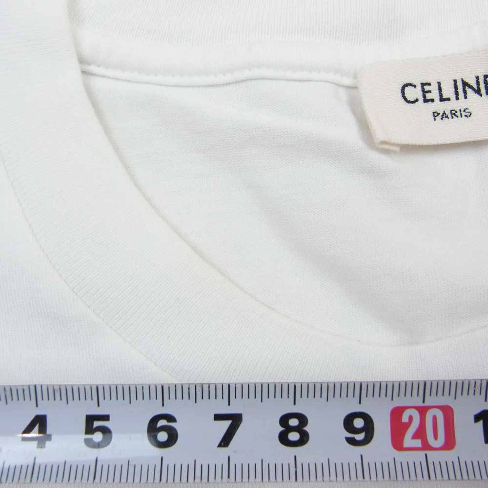 CELINE セリーヌ 2X687801F スタッズ ロゴ プリント 半袖 Tシャツ ホワイト系 L【中古】