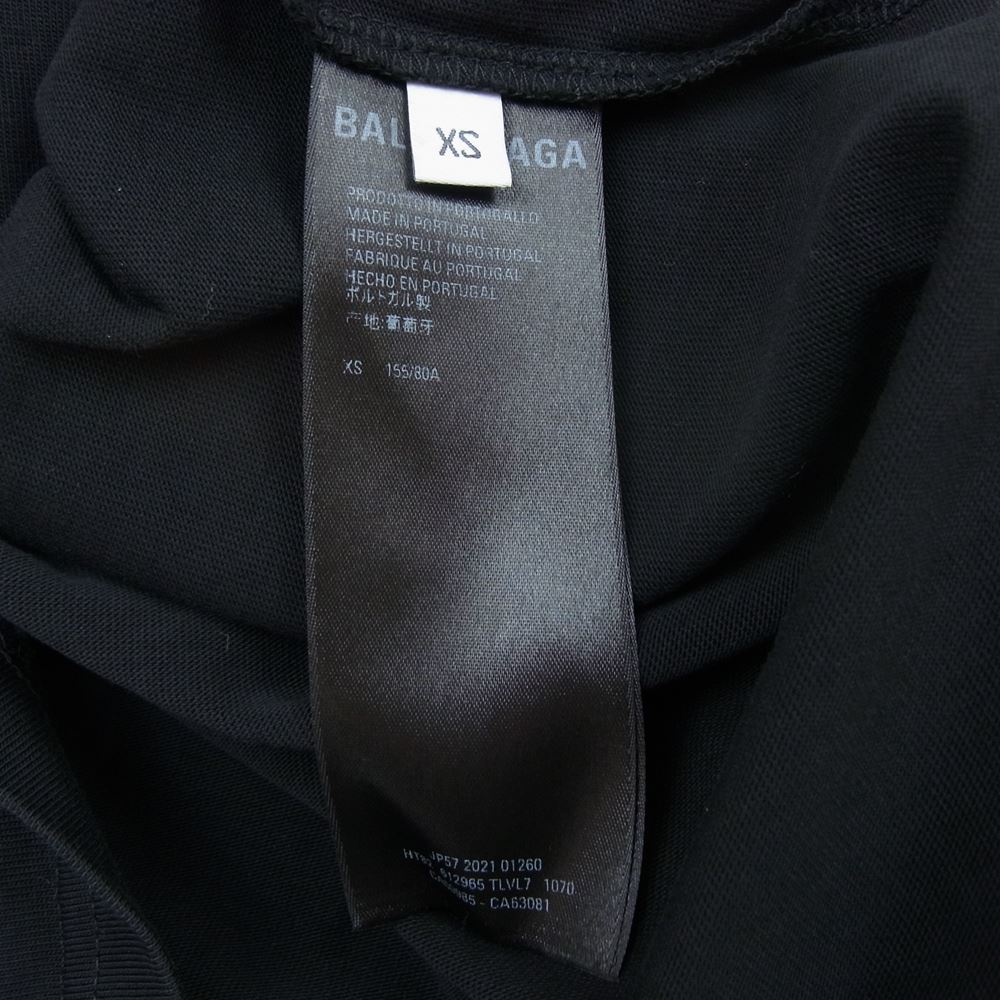 BALENCIAGA バレンシアガ 22AW 612965 TLVL7 1070 Paris Balenciaga ロゴ プリント 半袖 Tシャツ ブラック ブラック系 XS【美品】【中古】