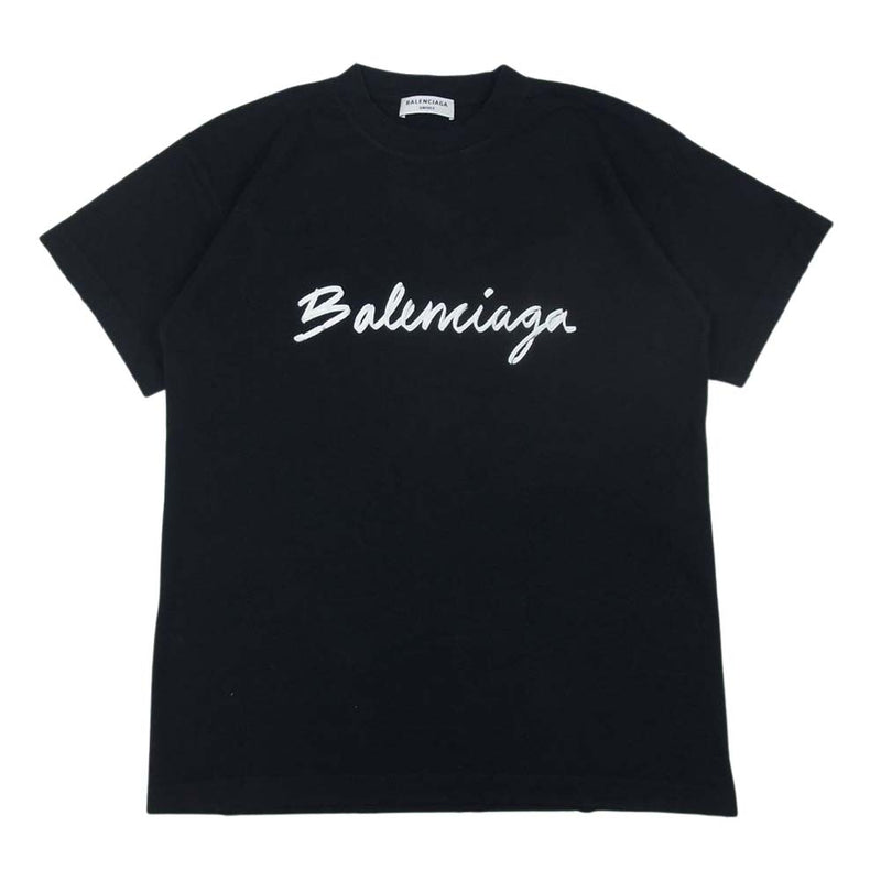 新品 S BALENCIAGA バレンシアガ　ブラック　ロゴ　半袖Tシャツ