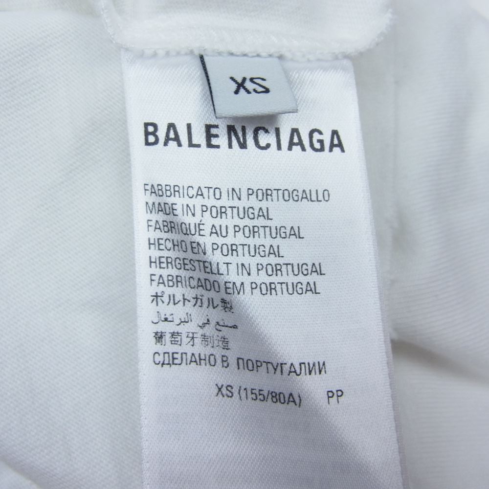 BALENCIAGA バレンシアガ 22AW 612965 TMVB4 9040 シグネチャー ロゴ プリント 半袖 Tシャツ ホワイト ホワイト系 XS【美品】【中古】