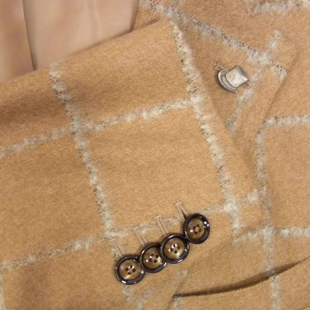 タリアトーレ 1SVF22K イタリア製 ウール チェック テーラード ジャケット ブラウン系 48【中古】