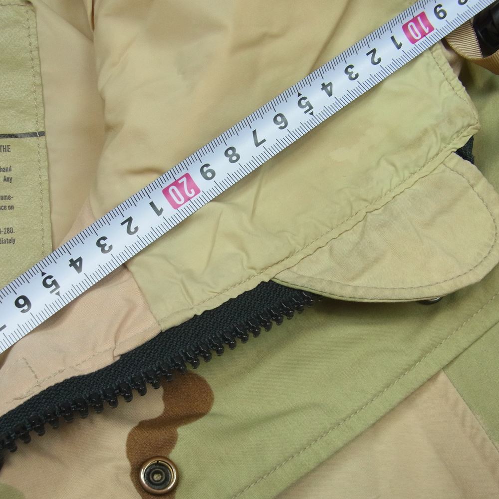 米軍 02'S ECWCS GORE-TEX COLD WEATHER PARKA DESERT CAMOUFLAGE コールド ウェザー パーカ ゴアテックス ミリタリー ジャケット ベージュ系 ライトグリーン系 M MEDIUM - SHORT【中古】