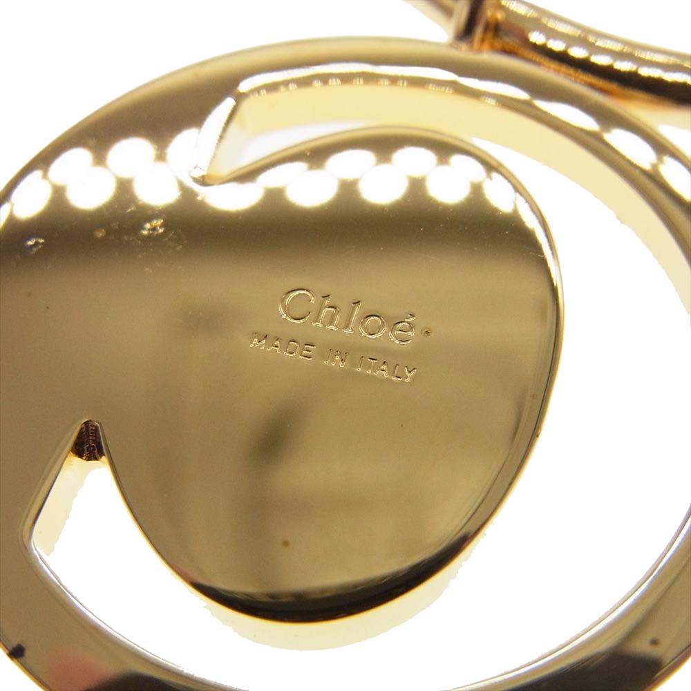 Chloe クロエ イニシャル チャーム キーホルダー ゴールド系【中古】