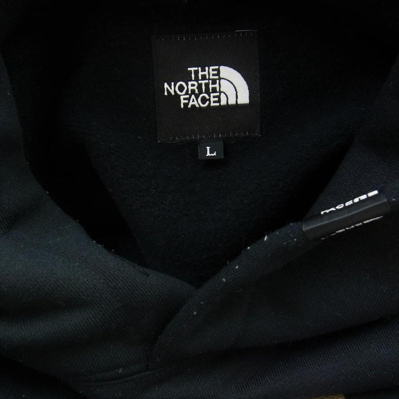 THE NORTH FACE ノースフェイス SQUARE LOGO BIG HOODIE スクエア ロゴ ビッグ フーディ プル オーバー パーカー  ブラック系 L【中古】