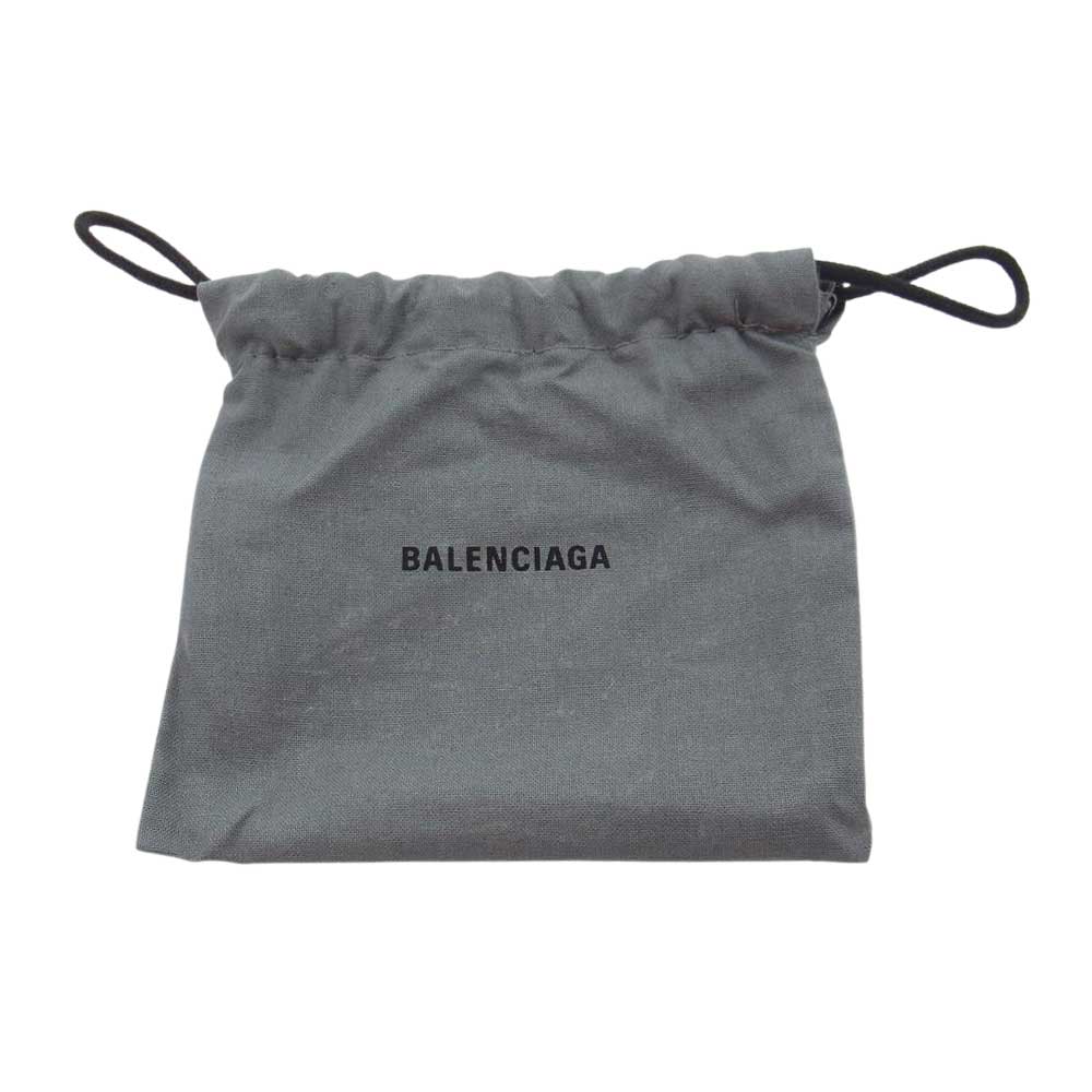 BALENCIAGA バレンシアガ 601350 1309 U 5840 Cash Mini Wallet クロコ型押し キャッシュ ミニ ウォレット 三つ折り 財布 ブラック系【中古】