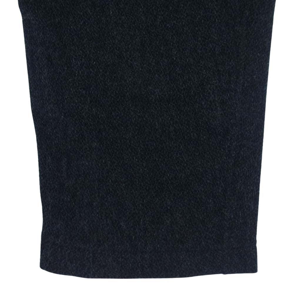 アラキユウ TWP04-TWOWRN. Cropped Pants. Medium ブラスボタン ウール タック テーパード クロップドパンツ ブラック系 1【美品】【中古】