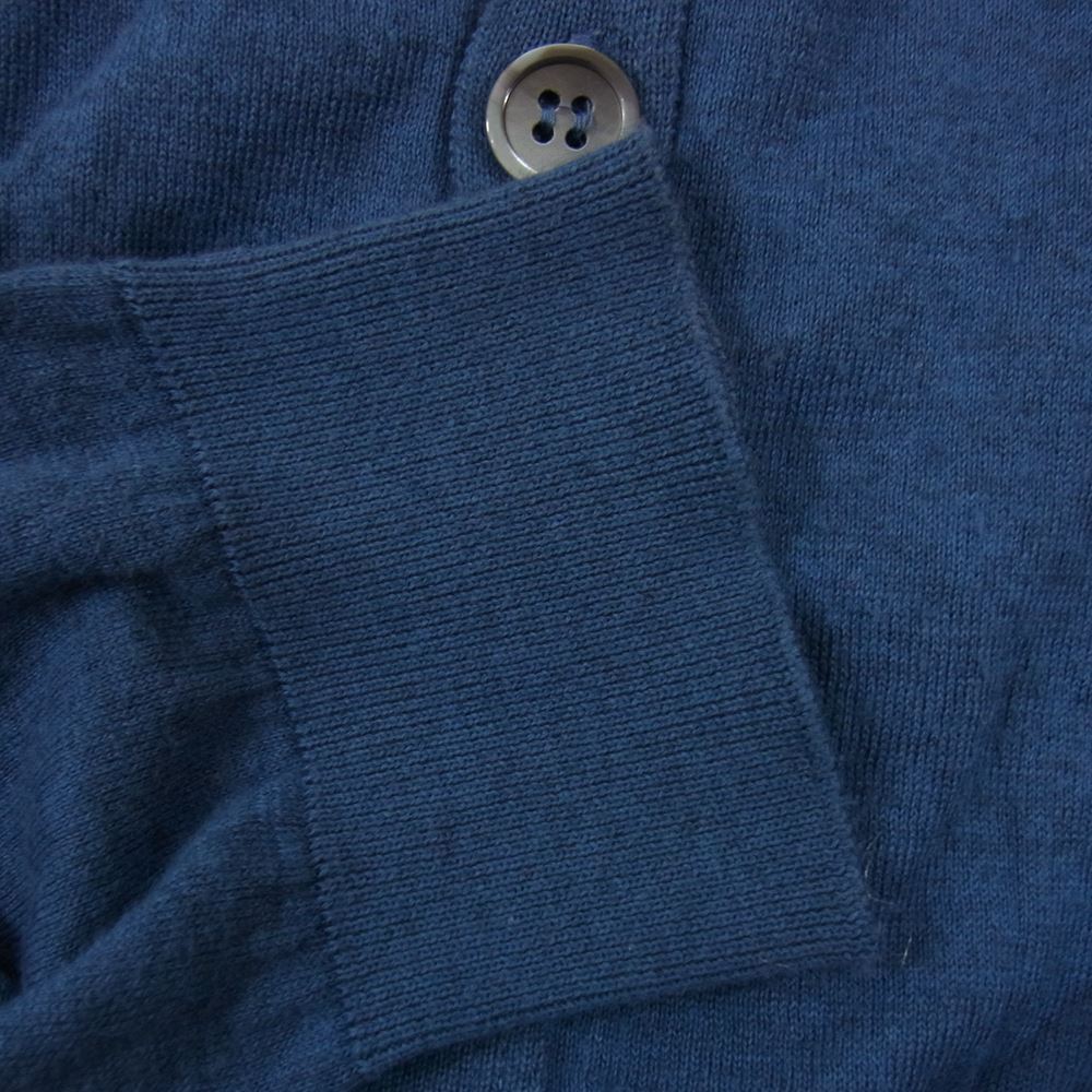 JOHN SMEDLEY ジョンスメドレー コットン100% 5B Vネック カーディガン ブルー系 S【中古】