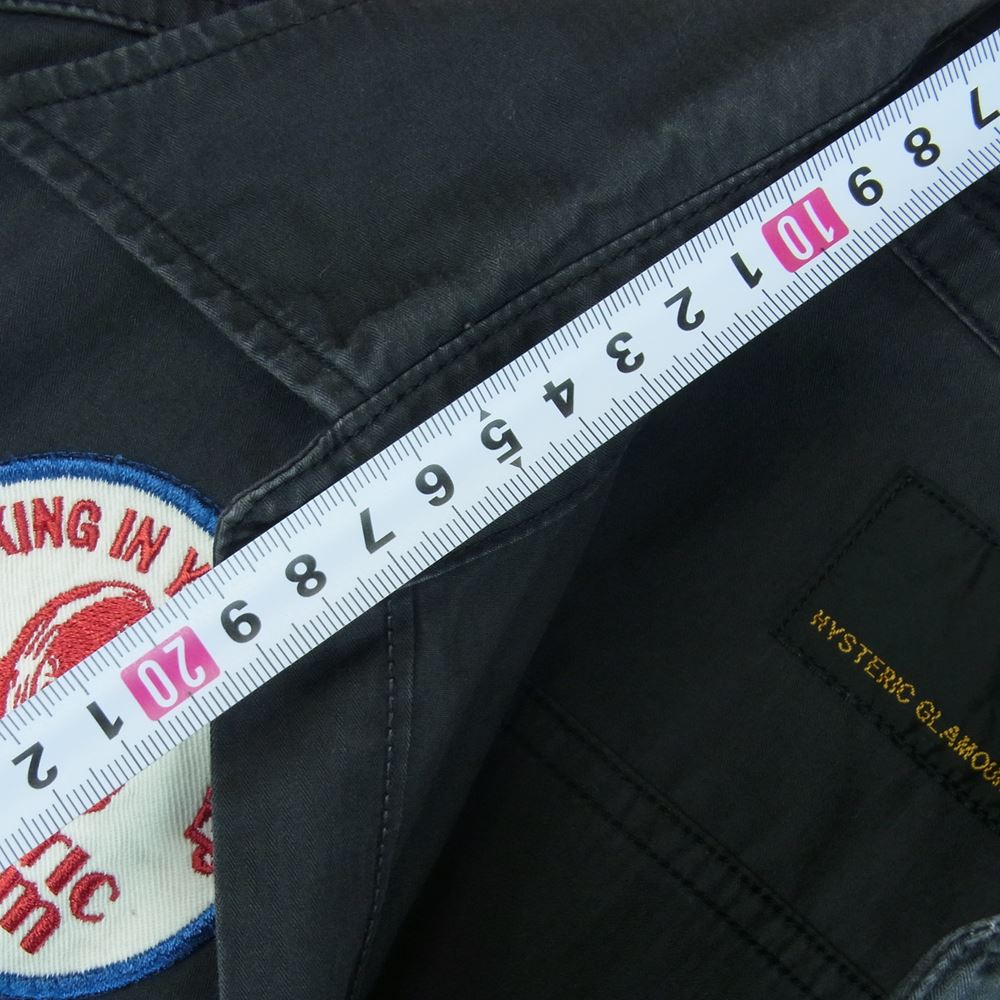 HYSTERIC GLAMOUR ヒステリックグラマー 0233AH06 WON HYSTERIC DREAM ガールワッペン付き 長袖 ミリタリー ワーク シャツ ダークグレー系 S【中古】