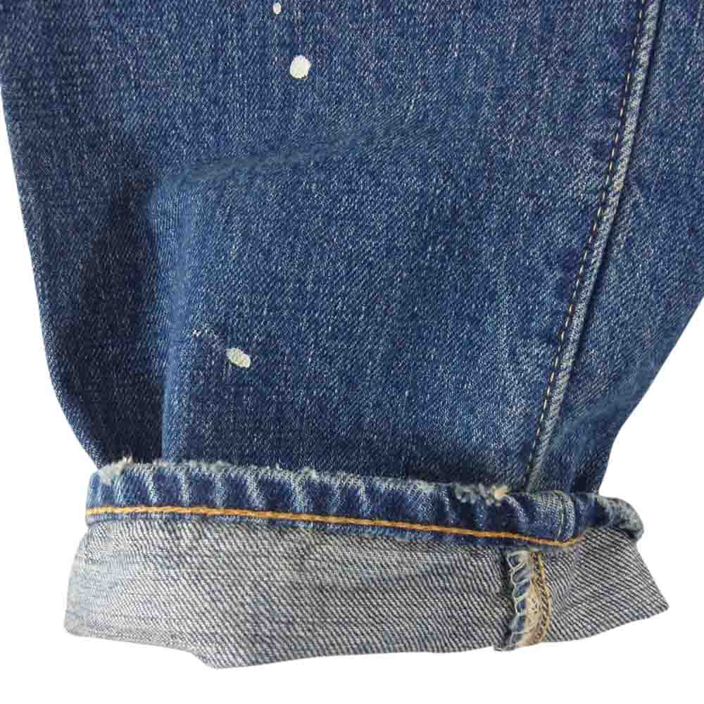 orSlow オアスロウ 107 IVY FIT DENIM DAMAGE ダメージ加工 アイビーフィット テーパード デニム パンツ インディゴブルー系 S【中古】