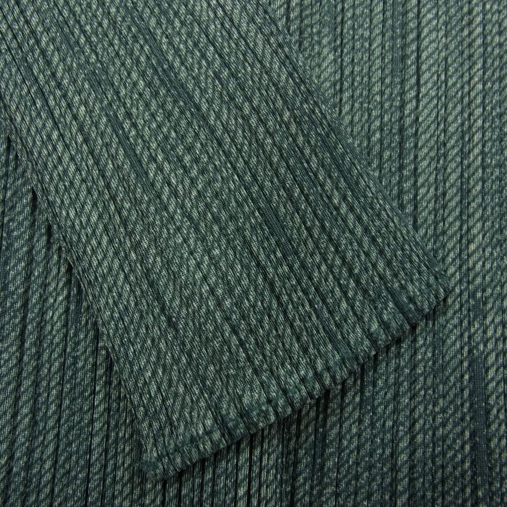 PLEATS PLEASE プリーツプリーズ イッセイミヤケ PP73-JK224 プリーツ加工 綾織生地柄転写プリント シャツ ブラウス 長袖 グリーン グリーン系 3【美品】【中古】