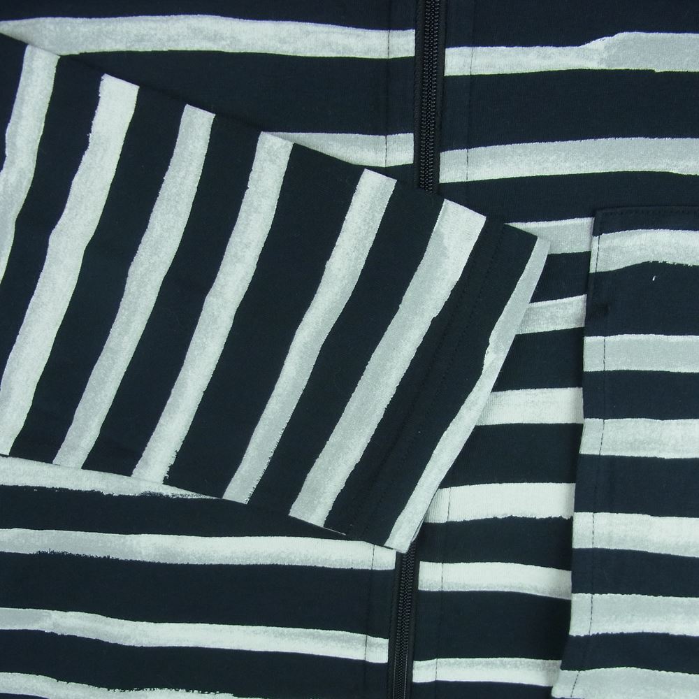 PORTER CLASSIC ポータークラシック ARTIST BORDER ZIP UP SHIRT アーティスト ボーダー ジップアップ シャツ ジャケット ブラック系 グレー系 XXL【中古】