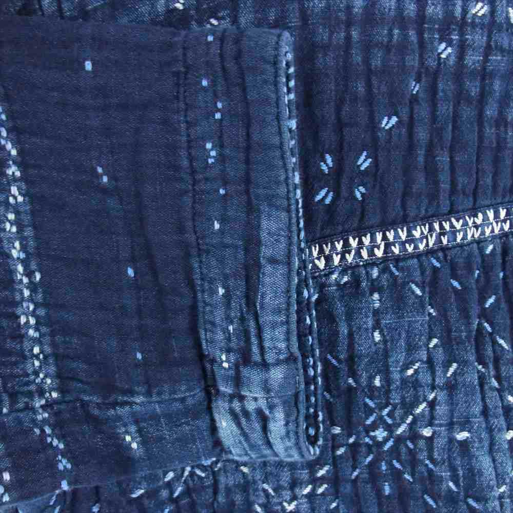 PORTER CLASSIC ポータークラシック 21AW PC-051-1703 KOGIN ART NO COLLAR JACKET こぎん アート ノーカラー ジャケット ネイビー系 3【中古】