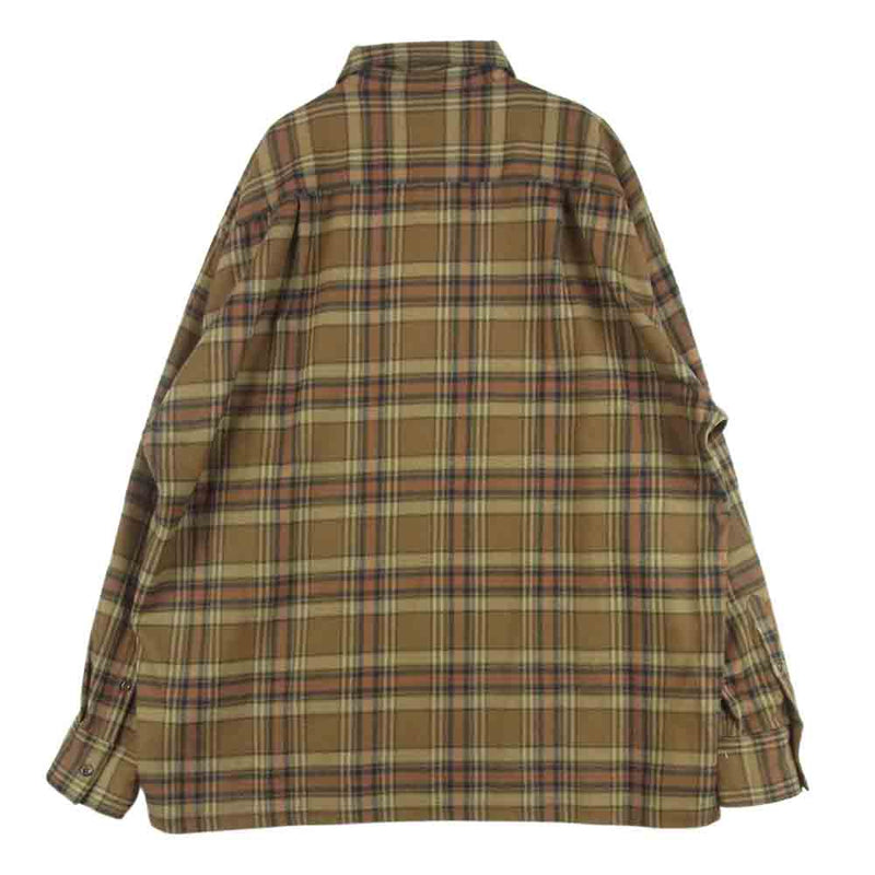 ダブレット 20AW PUPPET ANIMAL EMBROIDERY CHECK ウール 長袖 ネル シャツ 日本製 ブラウン系 S【中古】